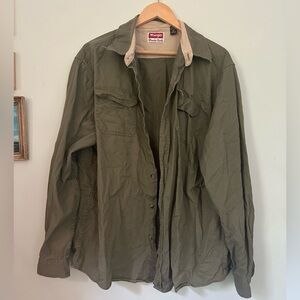 Vintage Wrangler olive work shirt